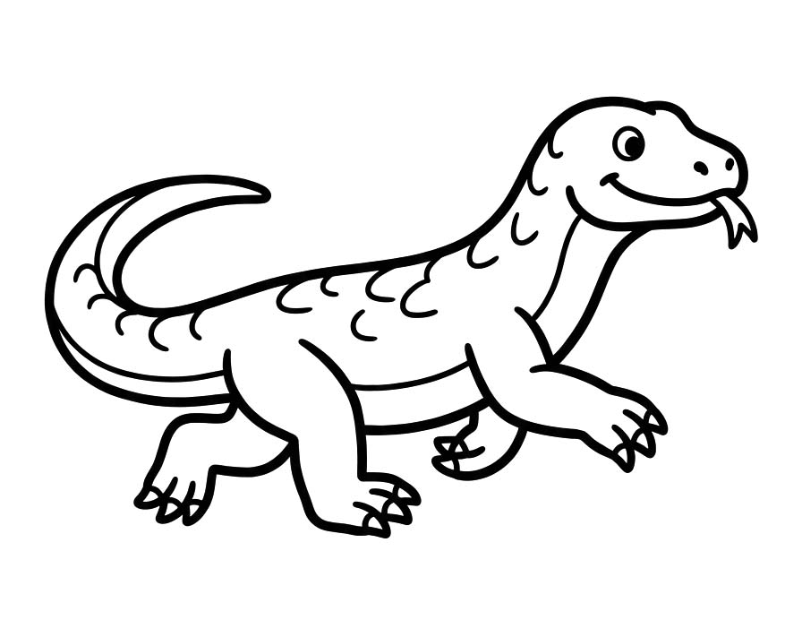 Komodo Ejderi yazdırılabilir Boyama Sayfası
