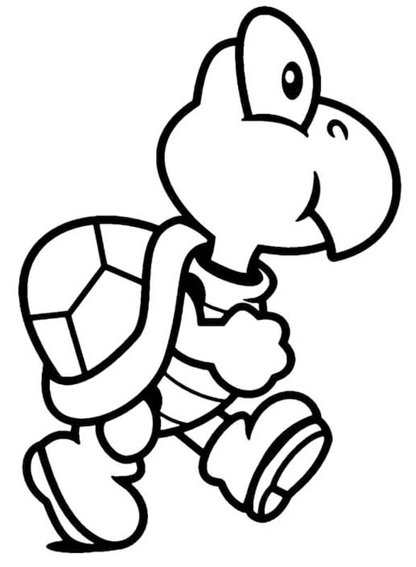 Koopa Troopa Sevimli Boyama Sayfası