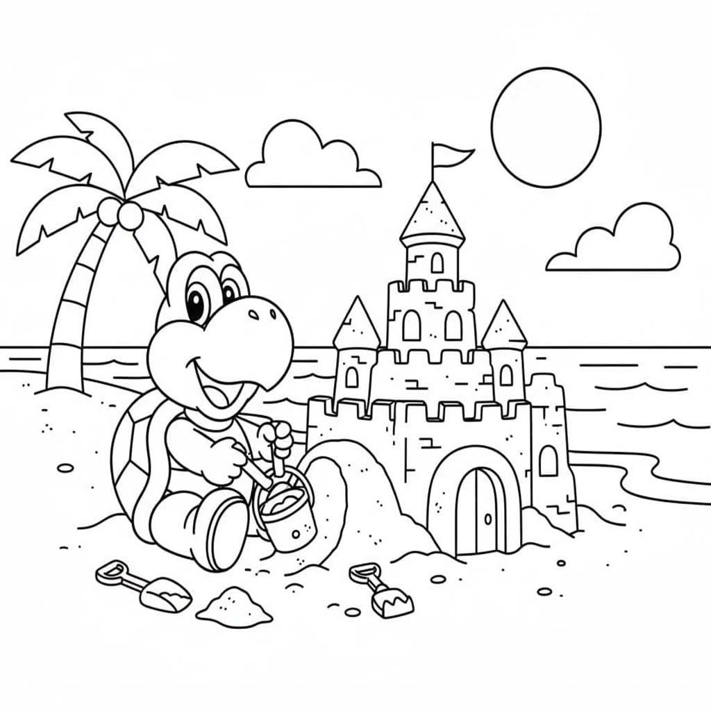 Koopa Troopa Yazdırılabilir Boyama Sayfası