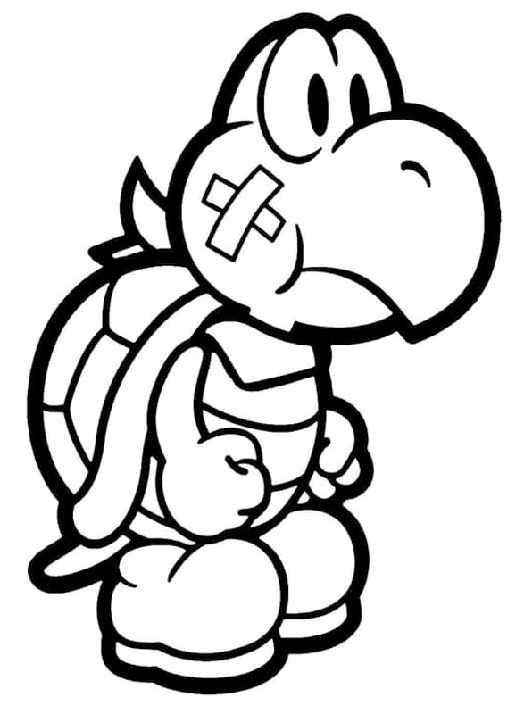 Koopa Troopa basit Boyama Sayfası