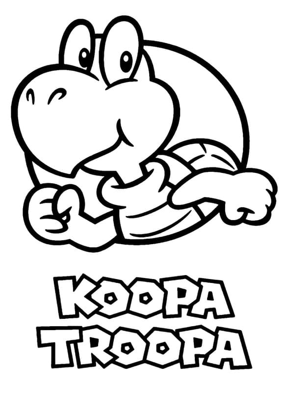 Koopa Troopa Boyama Sayfaları