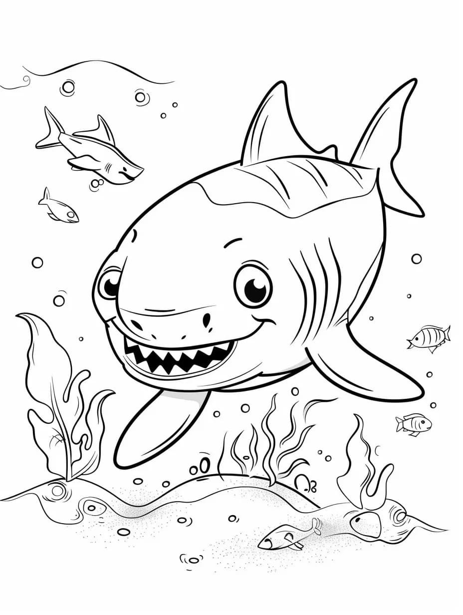 Köpek Balığı 1 Boyama Sayfası