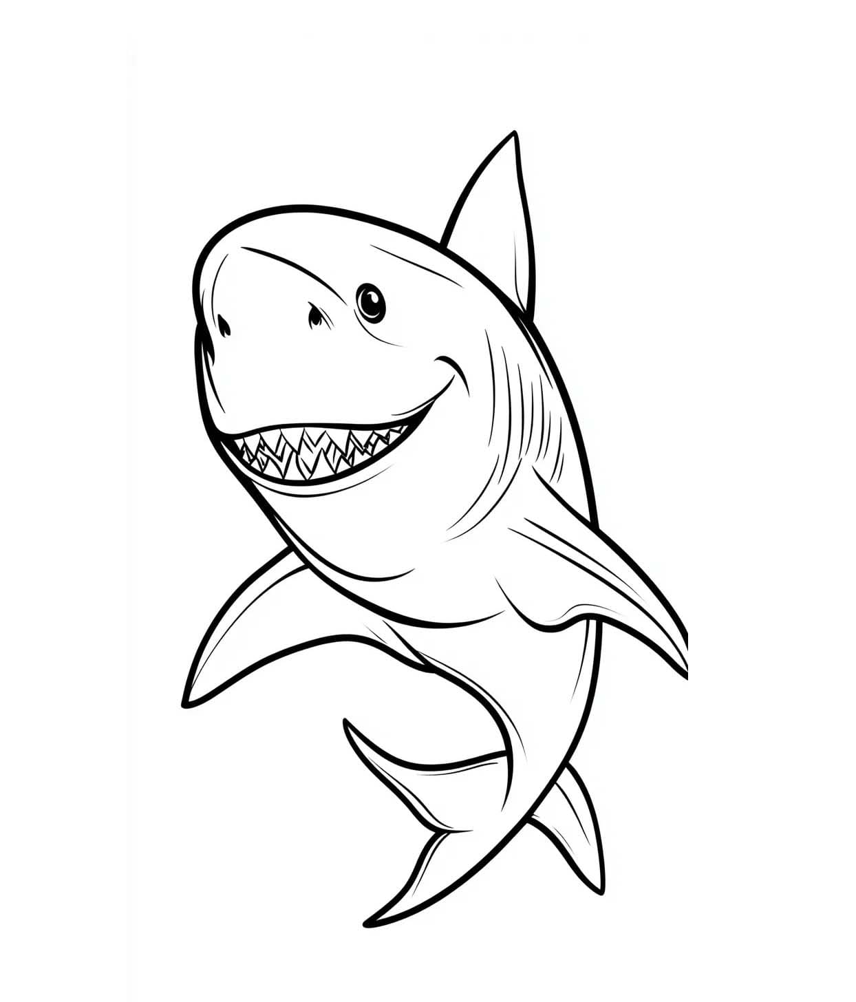 Köpek Balığı Ücretsiz yazdırılabilir Boyama Sayfası