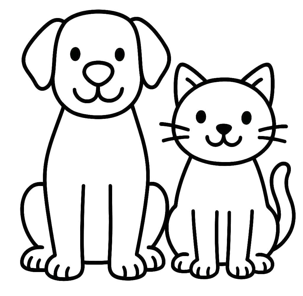 Köpek ve Kedi Boyama Sayfası