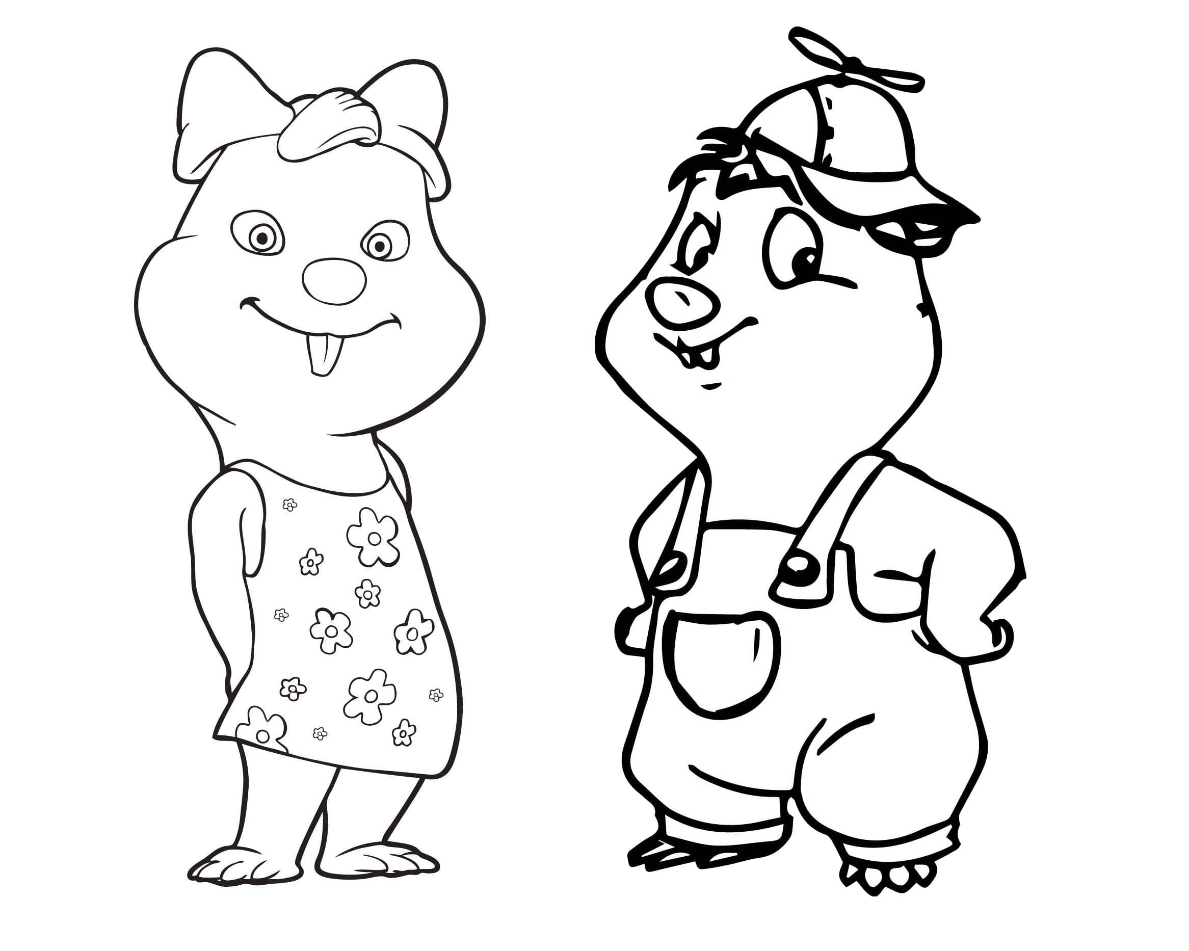 Köstebekgiller 3 Boyama Sayfası