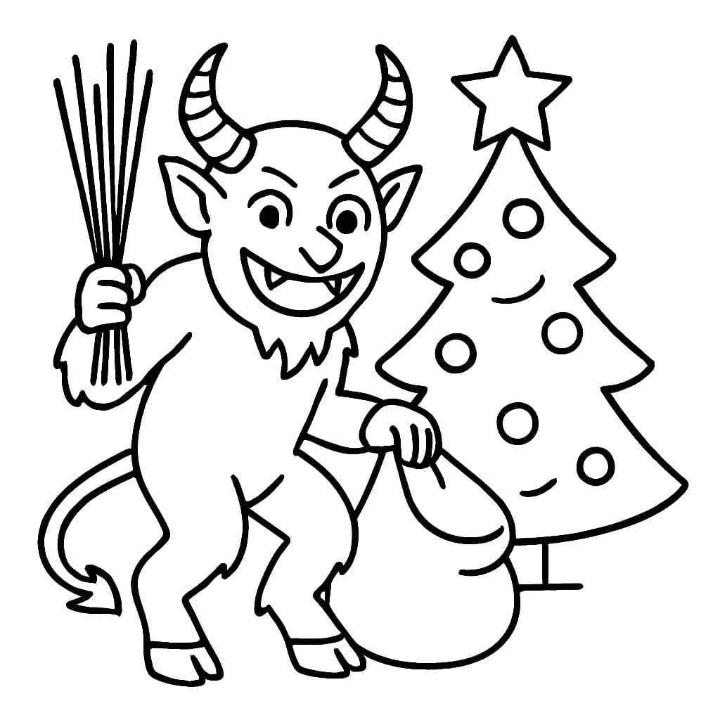 Krampus Ücretsiz Boyama Sayfası