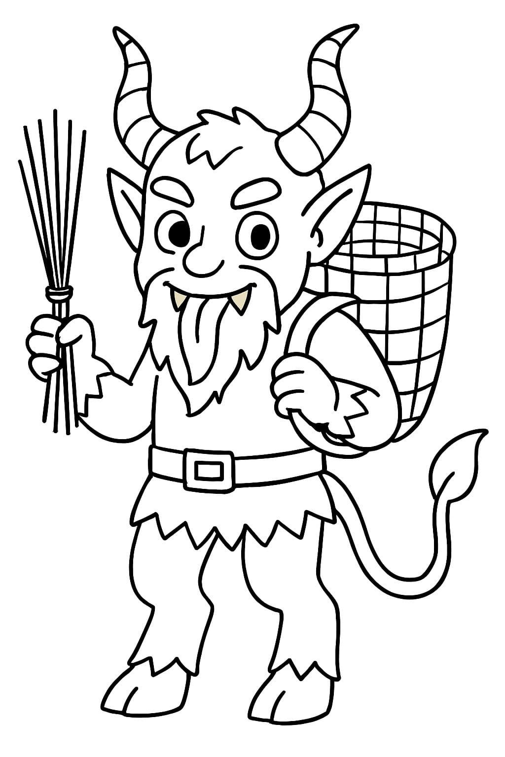 Krampus Yazdırılabilir Boyama Sayfası