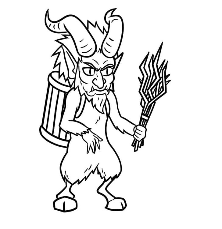 Krampus çocuklar için yazdırılabilir Boyama Sayfası