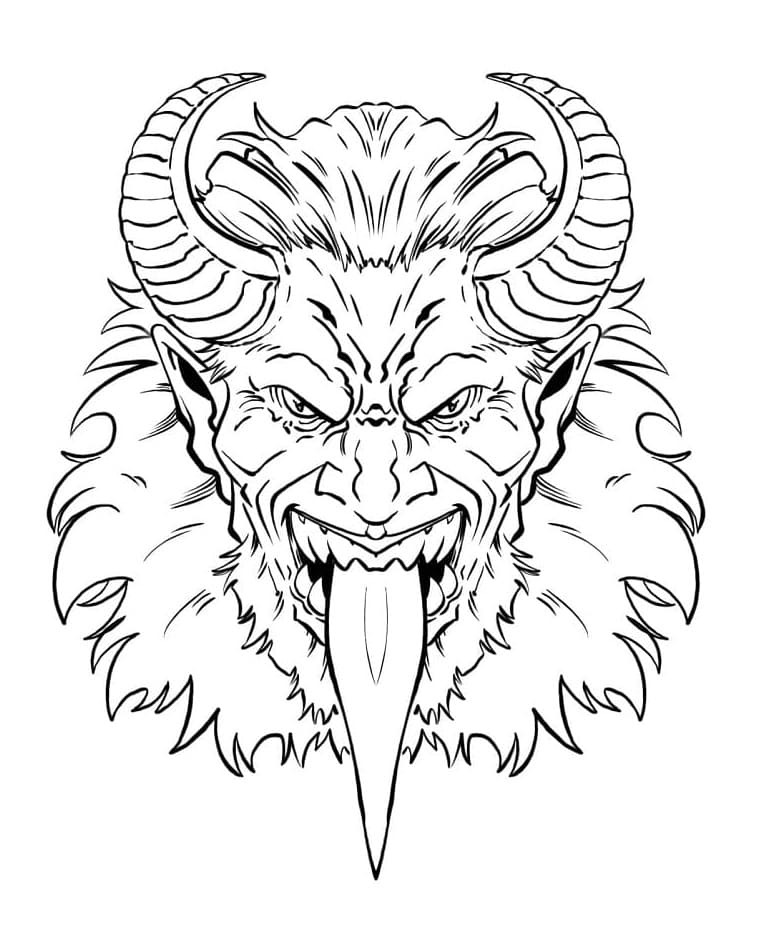Krampus çocuklar için Boyama Sayfası
