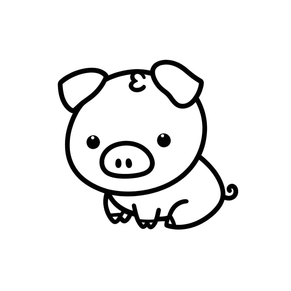 Küçük Domuzu Çiz Boyama Sayfası