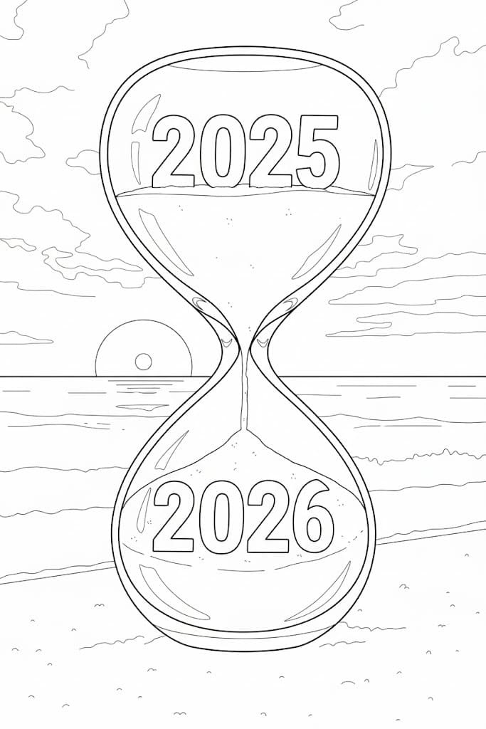 Kum Saati Çizim Boyama Sayfası