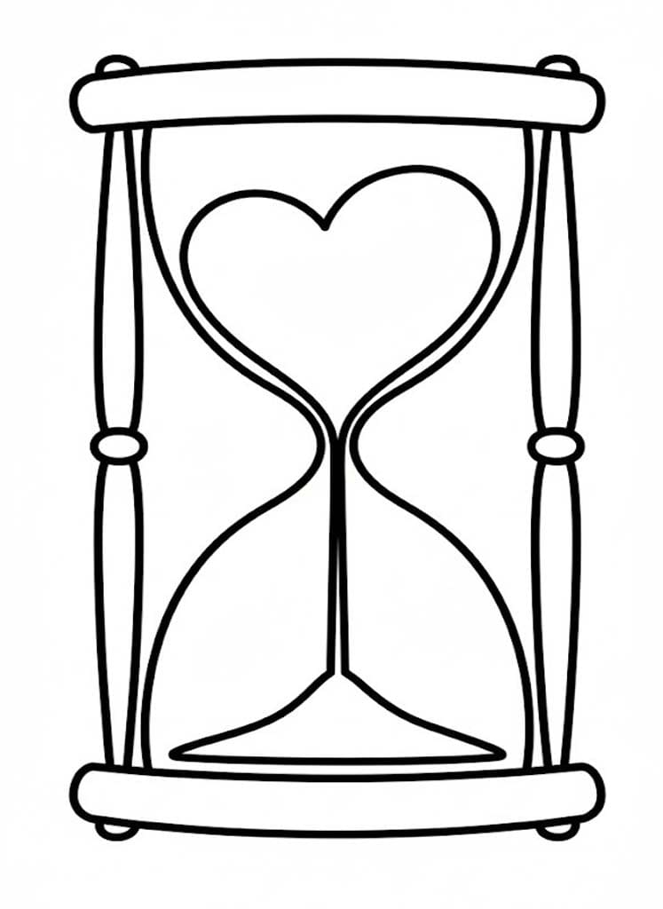 Kum Saati Normal Boyama Sayfası