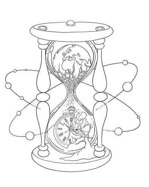 Kum Saati Ücretsiz Yazdırılabilir Boyama Sayfası
