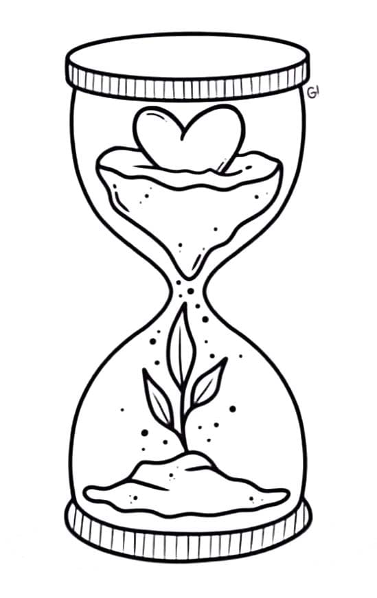 Kum Saati Yazdırılabilir Boyama Sayfası