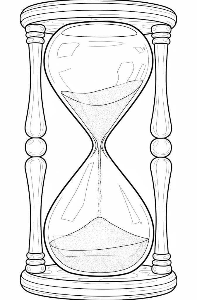 Kum Saati basit Boyama Sayfası