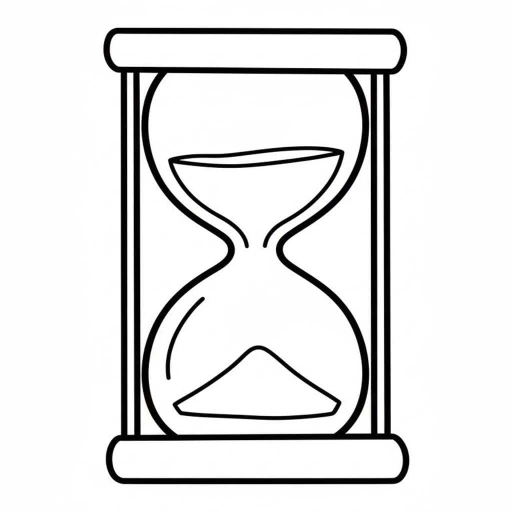 Kum Saati çocuklar için ücretsiz yazdırılabilir Boyama Sayfası