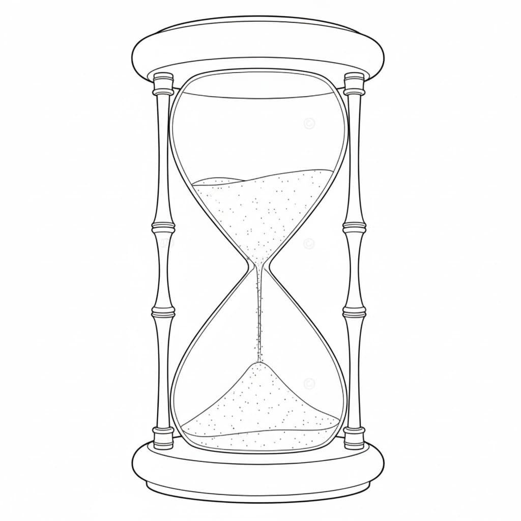 Kum Saati çocuklar için ücretsiz Boyama Sayfası