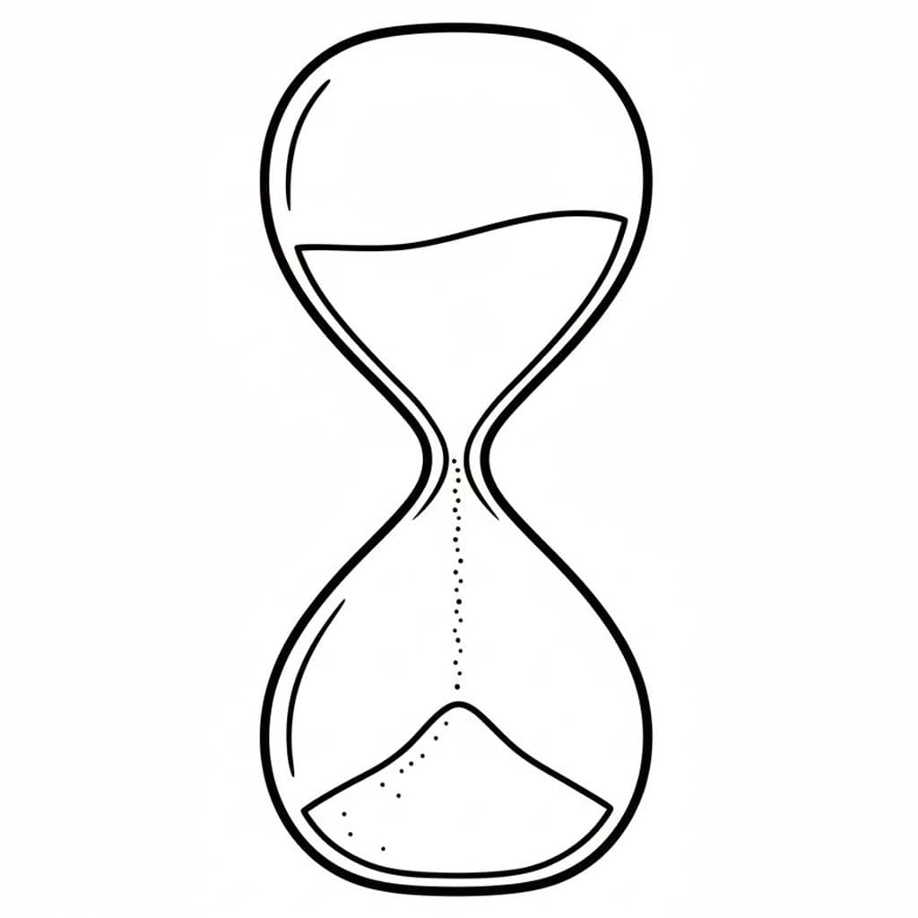 Kum Saati çocuklar için Boyama Sayfası