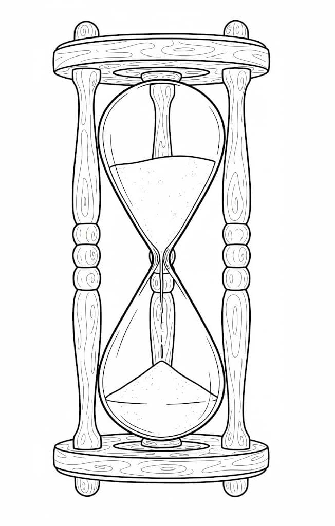 Kum Saati kolay Boyama Sayfası