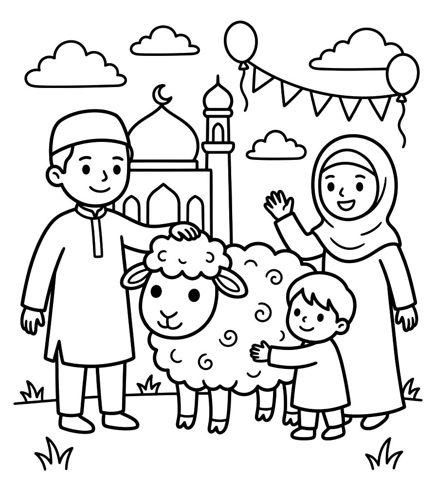 Kurban Bayramı temel Boyama Sayfası