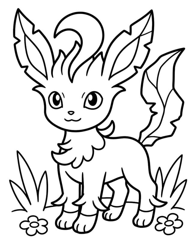 Leafeon Basit Boyama Sayfası