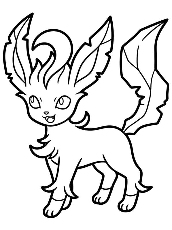 Leafeon resim Boyama Sayfası