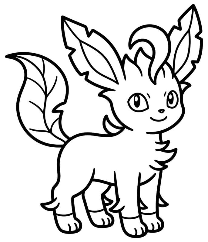 Leafeon ücretsiz yazdırılabilir Boyama Sayfası