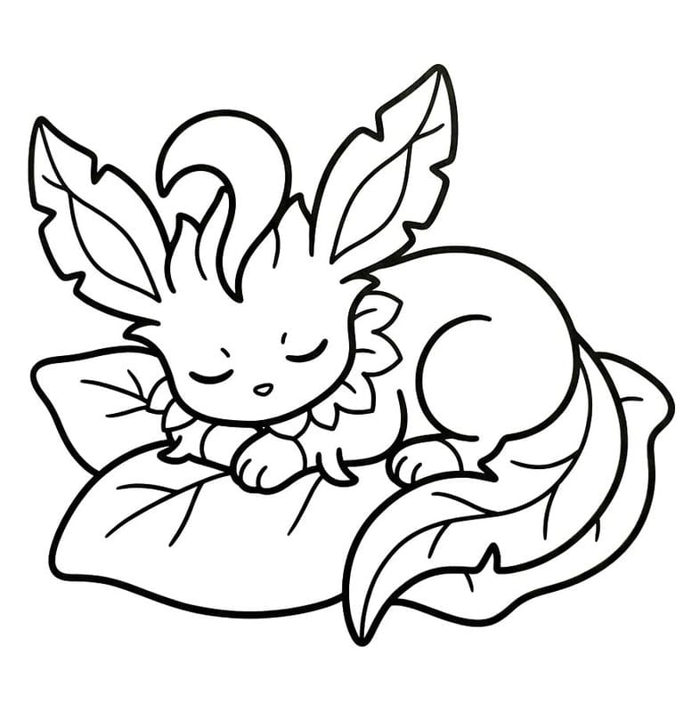 Leafeon yazdırılabilir Boyama Sayfası