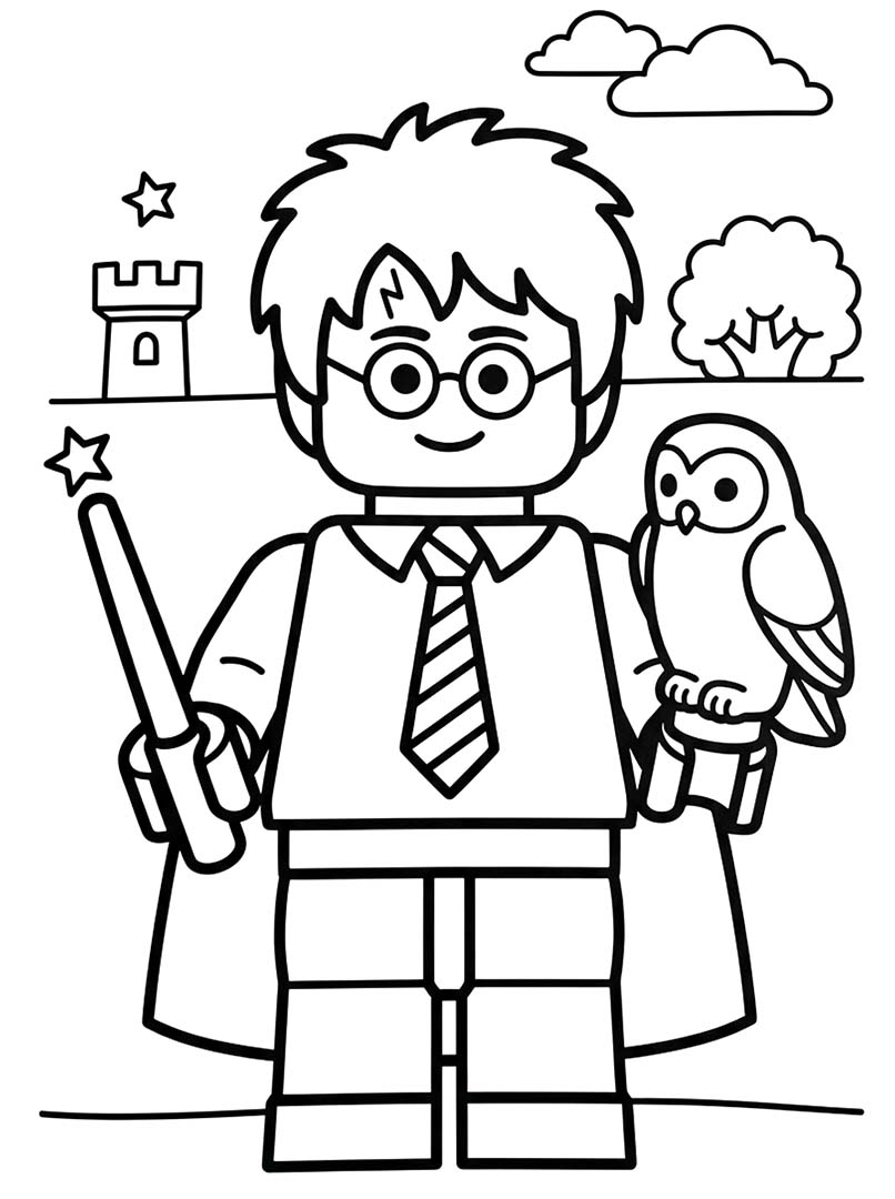 Lego Harry Potter Yazdırılabilir Çiz Boyama Sayfası