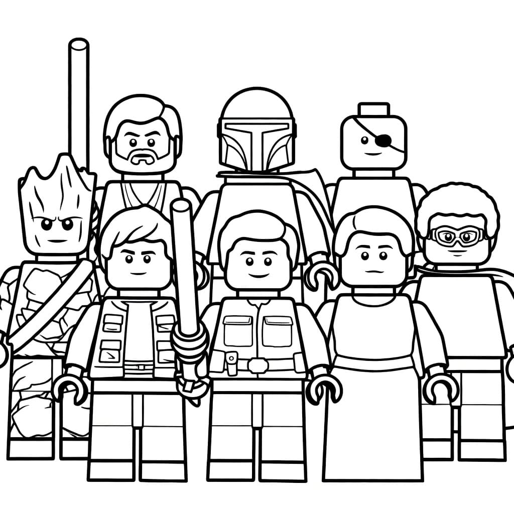 Lego Yıldız Savaşları basit Boyama Sayfası