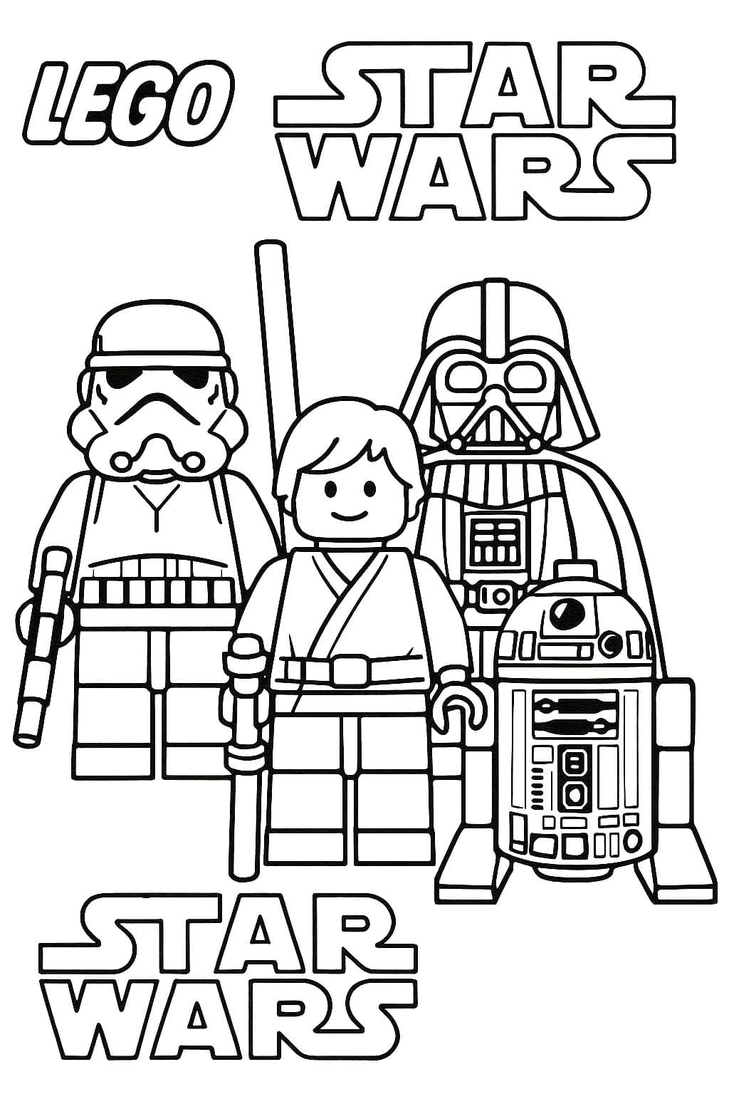 Lego Yıldız Savaşları ücretsiz Boyama Sayfası