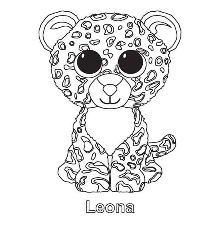 Leona Leopar Beanie Boos Çiz Boyama Sayfası