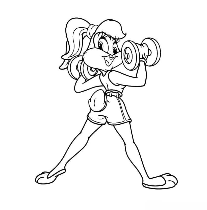 Lola Bunny Ağırlık Kaldırma Boyama Sayfası