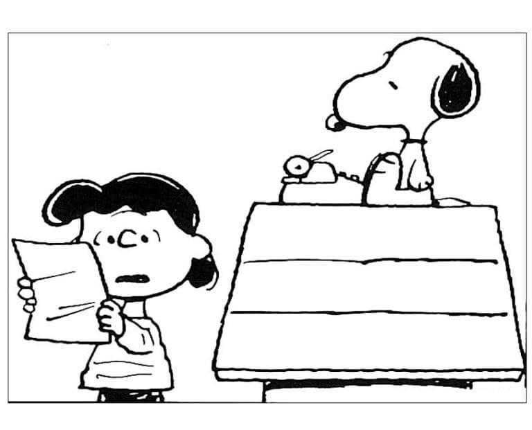 Lucy Van Pelt ve Snoopy Boyama Sayfası