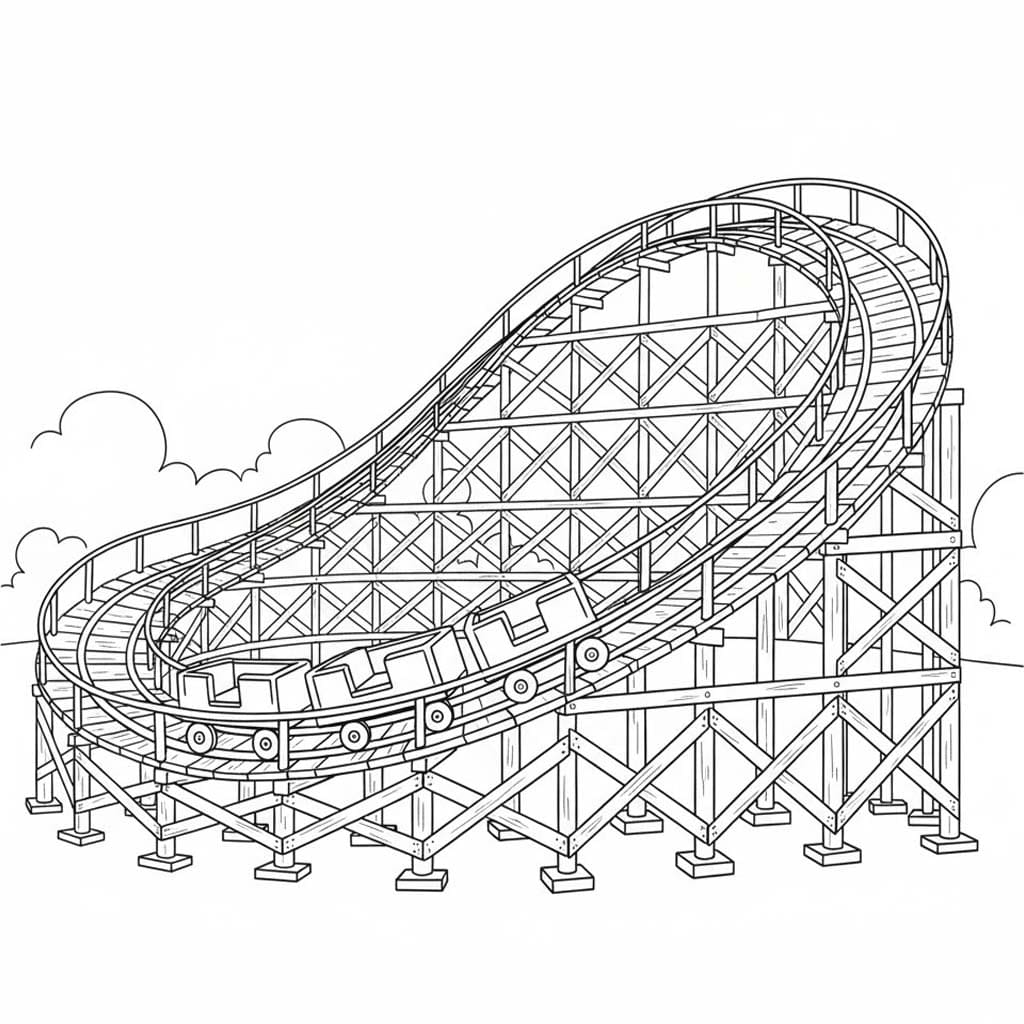 Lunapark Treni 1 Boyama Sayfası