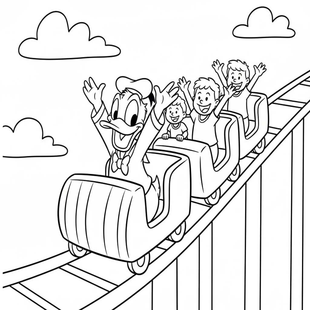 Lunapark Treni Ücretsiz Yazdırılabilir Boyama Sayfası