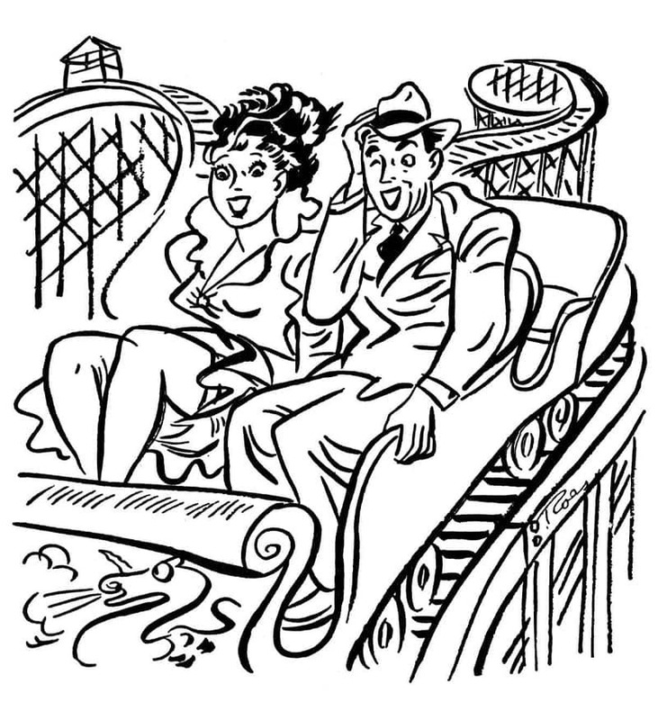 Lunapark Treni çocuklar için yazdırılabilir Boyama Sayfası