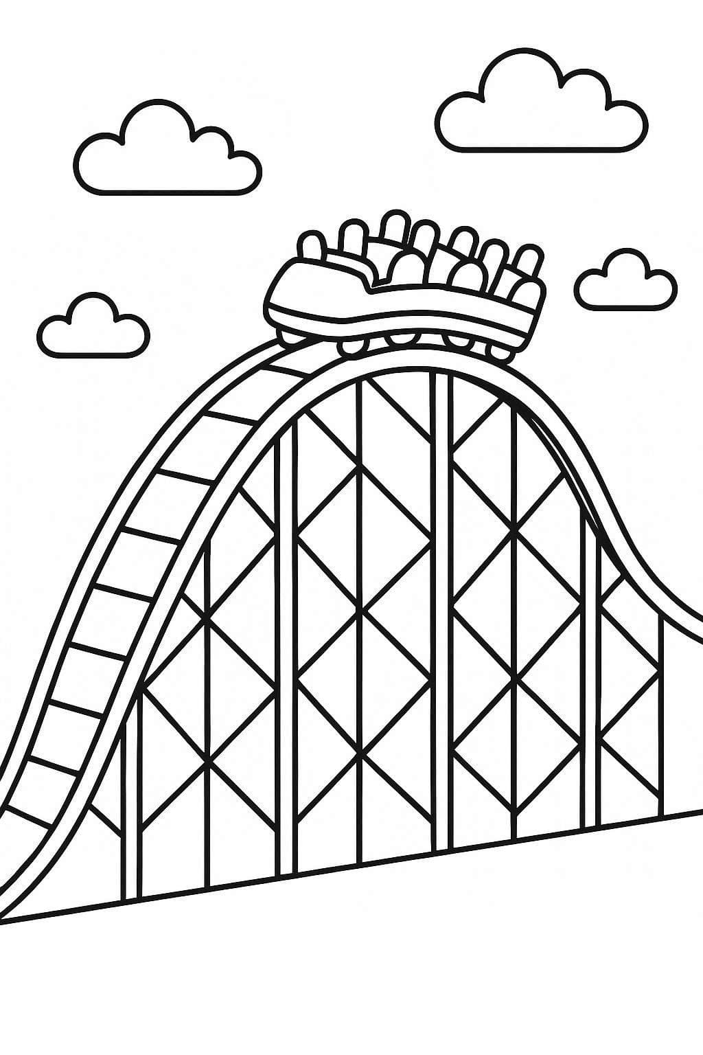 Lunapark Treni resim Boyama Sayfası