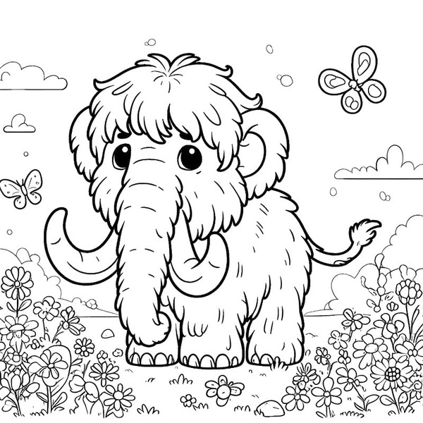 Mamut bebeği çiz Boyama Sayfası