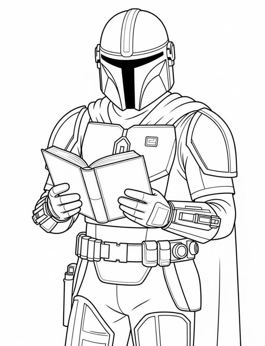 Mandalorian Ücretsiz Yazdırılabilir Boyama Sayfası