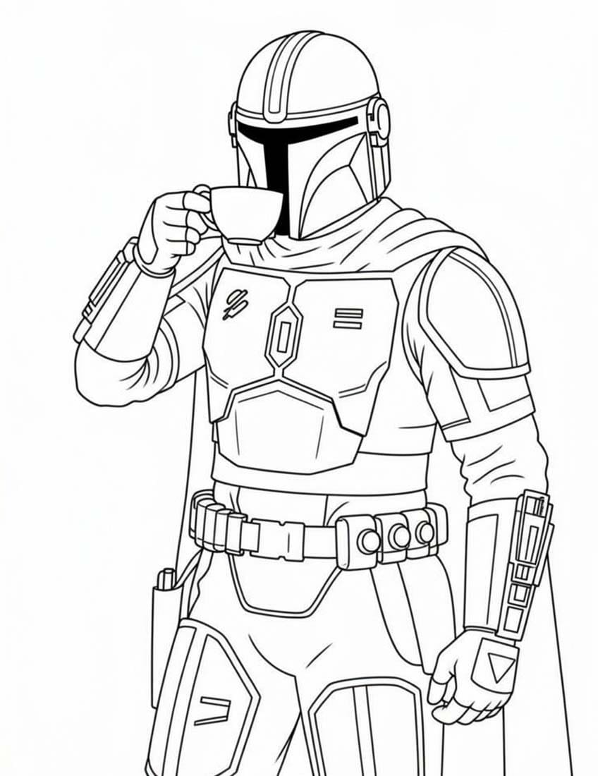 Mandalorian Yazdırılabilir Boyama Sayfası