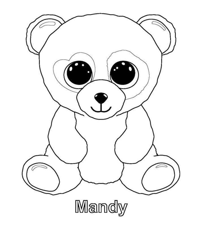 Mandy Panda Beanie Boos Çiz Boyama Sayfası