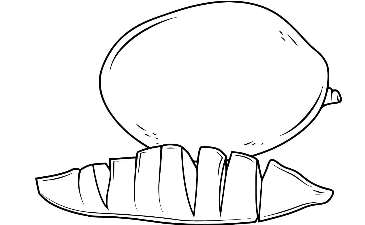 Mango çocuklar için basit Boyama Sayfası