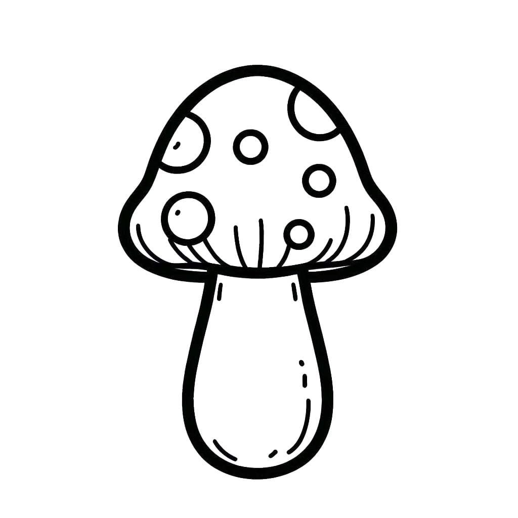 Mantar basit Boyama Sayfası