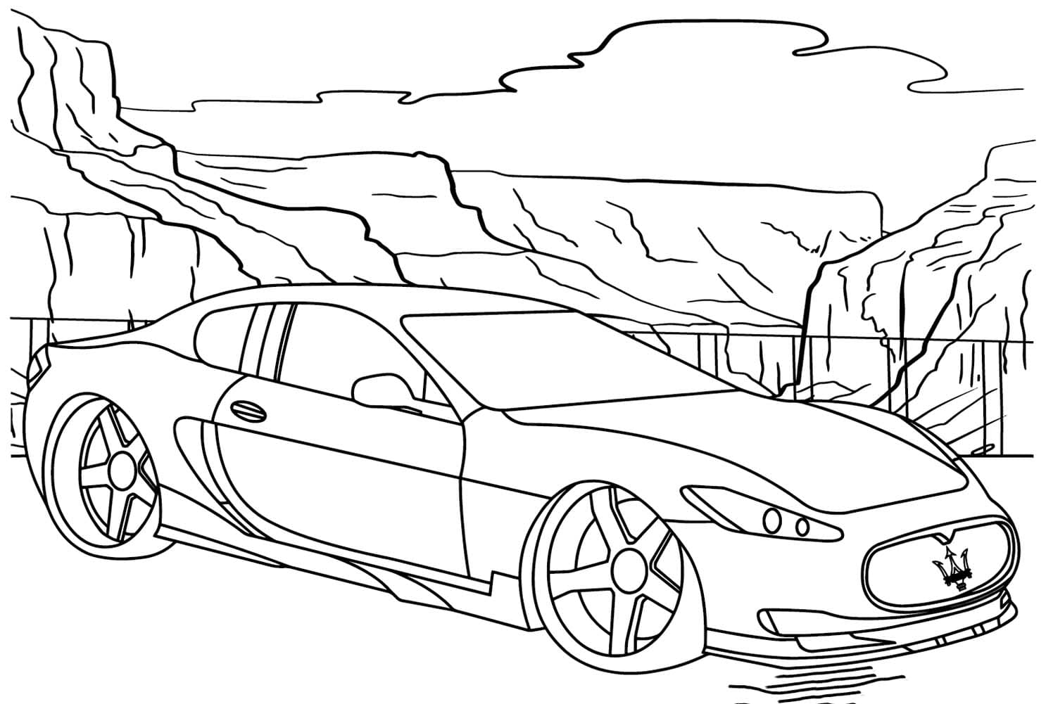 Maserati GT Sport'u çizin Boyama Sayfası