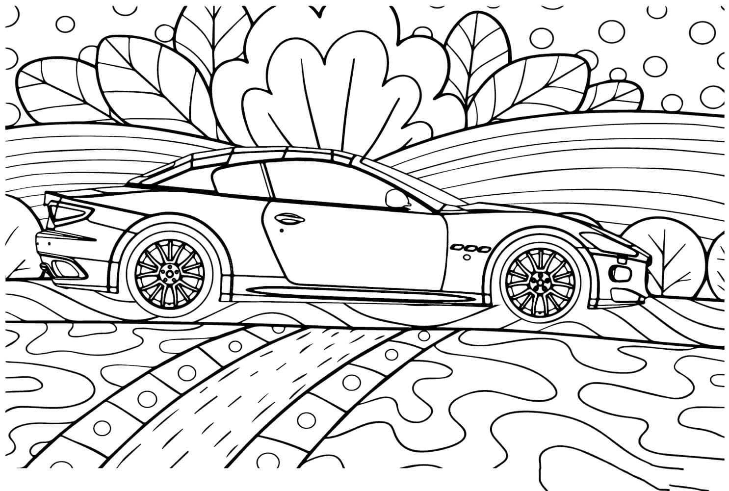 Maserati Gran Turismo 2011'in Çizimi Boyama Sayfası