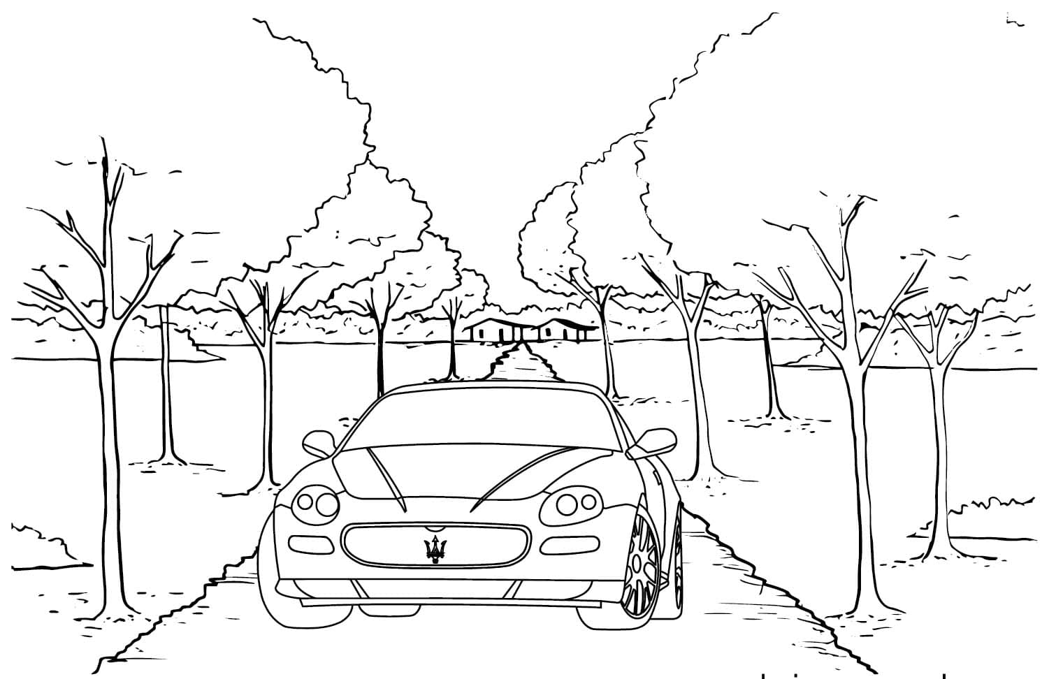 Maserati Grand Sport'u çizin Boyama Sayfası