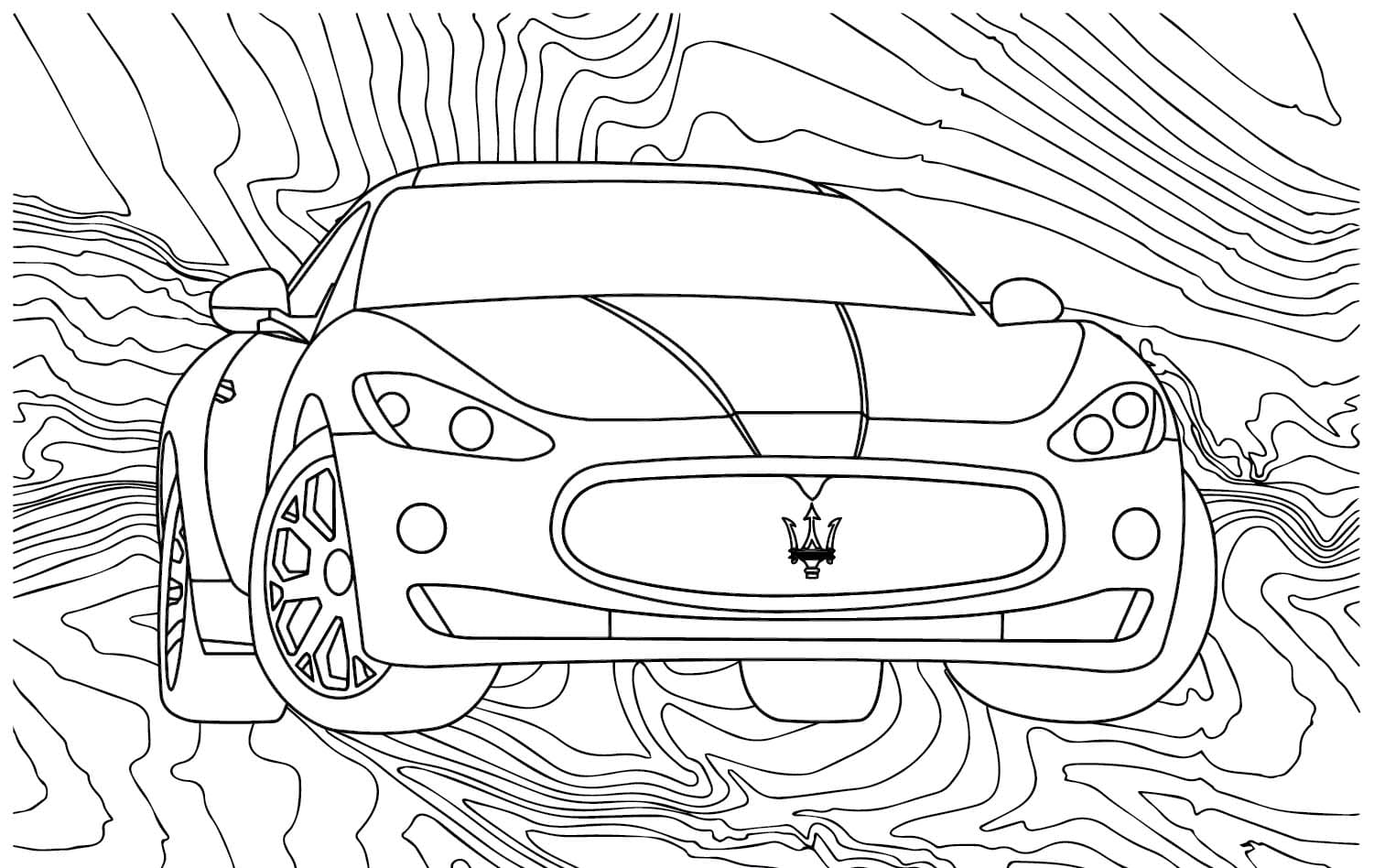 Maserati Granturismo'yu çizin Boyama Sayfası