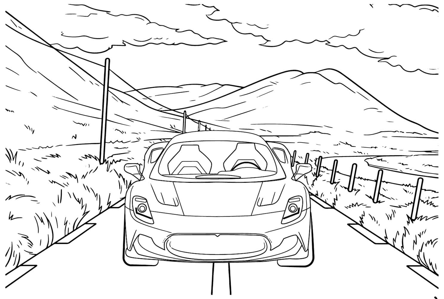 Maserati MC20 2022'yi çizin Boyama Sayfası