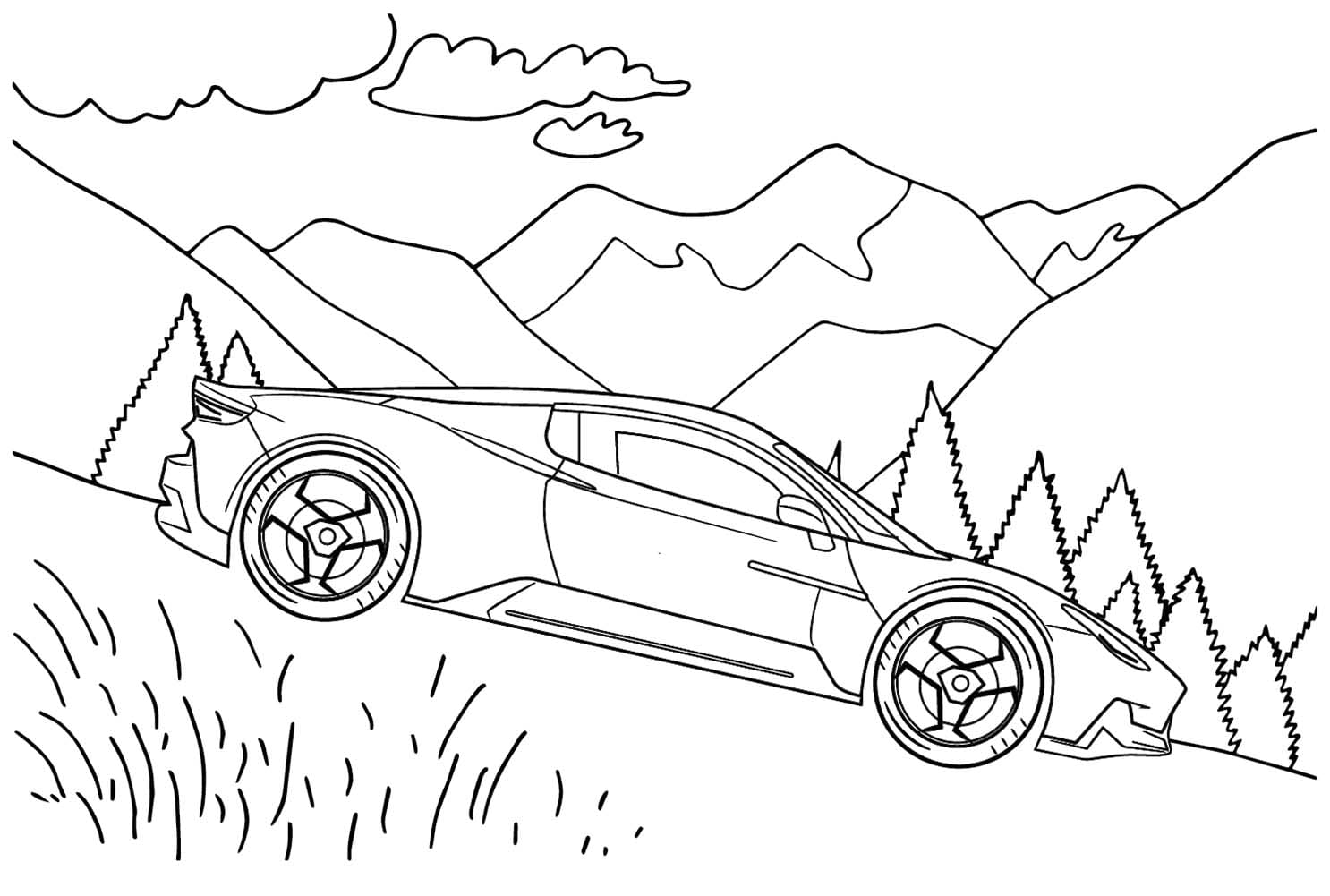 Maserati MC20'yi çizin Boyama Sayfası